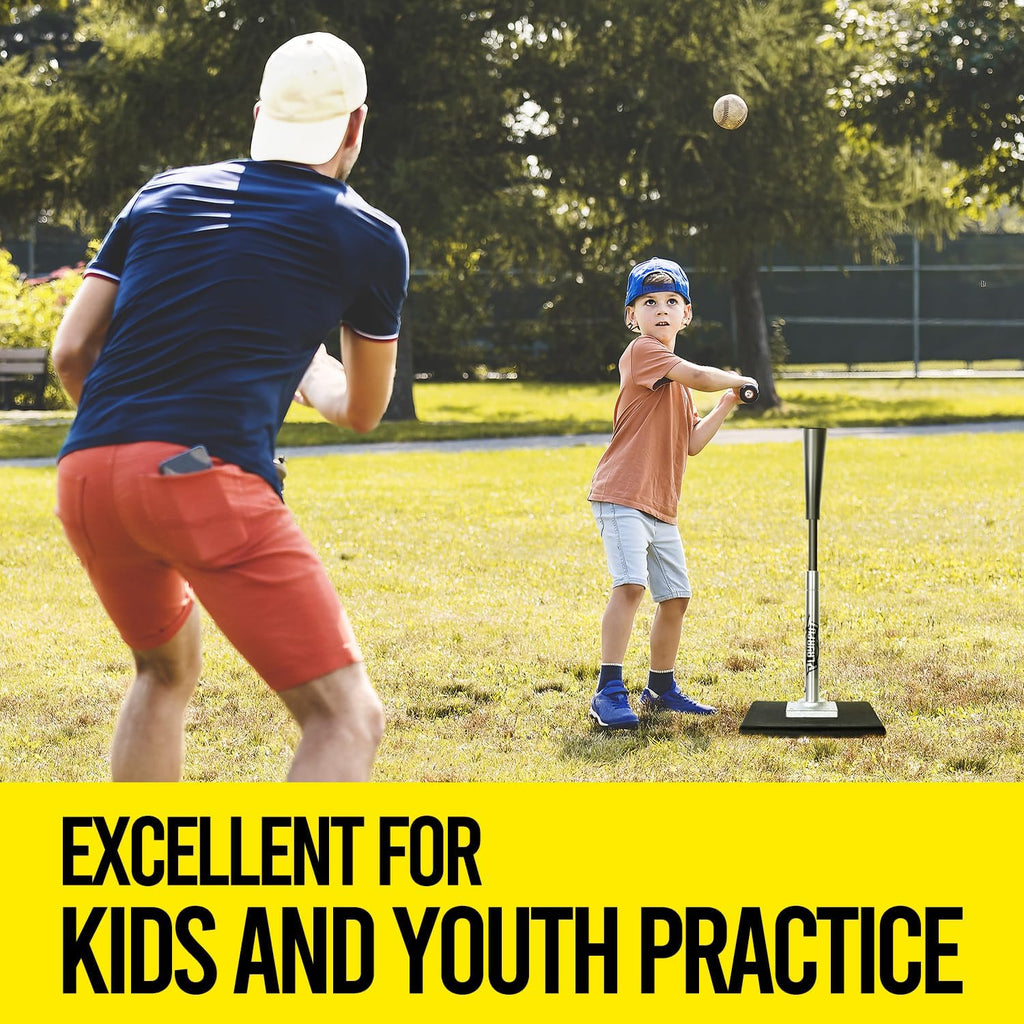 PLAYAPUT Baseball Batting Tee - Height Adjustable 20-27 Inch for Kids & Youth | Durable Rubber Top & Heavy-Duty Base