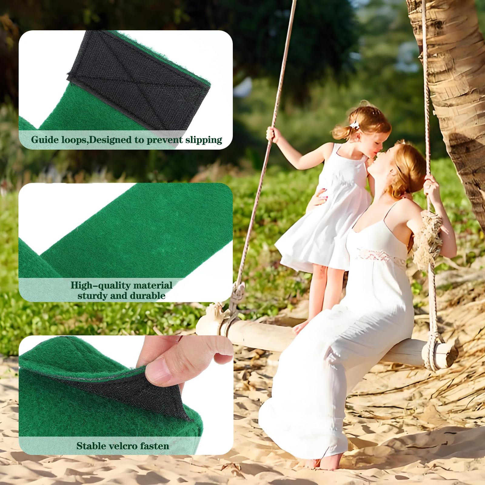 Tree Protectors for Slacklines 79" x 4" Tree Guards - 2 Piece Non-Slip Felt Wraps with Anti-Slip Guide Straps - Perfect Outdoor Tree Wear for Ziplines Hammocks Slackline Rope