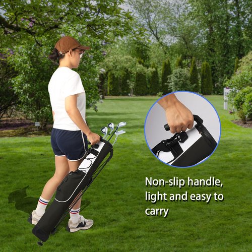 Golf Stand Bag, Small Lightweight Golf Bag for Men/Women, Easy to Carry and Durable Pitch n Putt Golf Bag for Driving Range, Par 3 and Executive Courses (Blue)