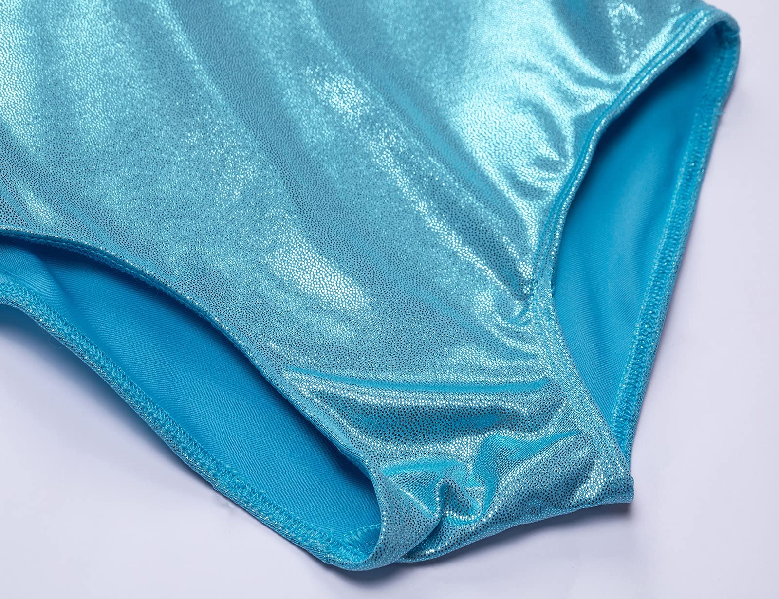Domusgo Gymnastics Leotards for Girls 10-12 Years Old Blue Sparkly One Piece Tumbling Outfits