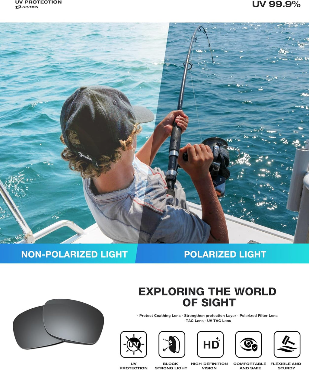 RIVBOS Polarized Sunglasses for Men & Women - UV Protection Sports Shades | Cycling & Fishing RB833