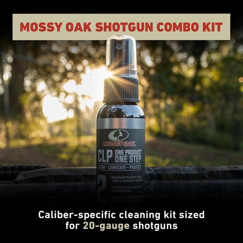 Mossy Oak CLP Shotgun Combo Kit - All-Inclusive Shotgun Maintenance Kit - Gun Cleaning Kit - with Bore Brush, CLP Pump Sprayer, Nylon Brush & Microfiber Towel