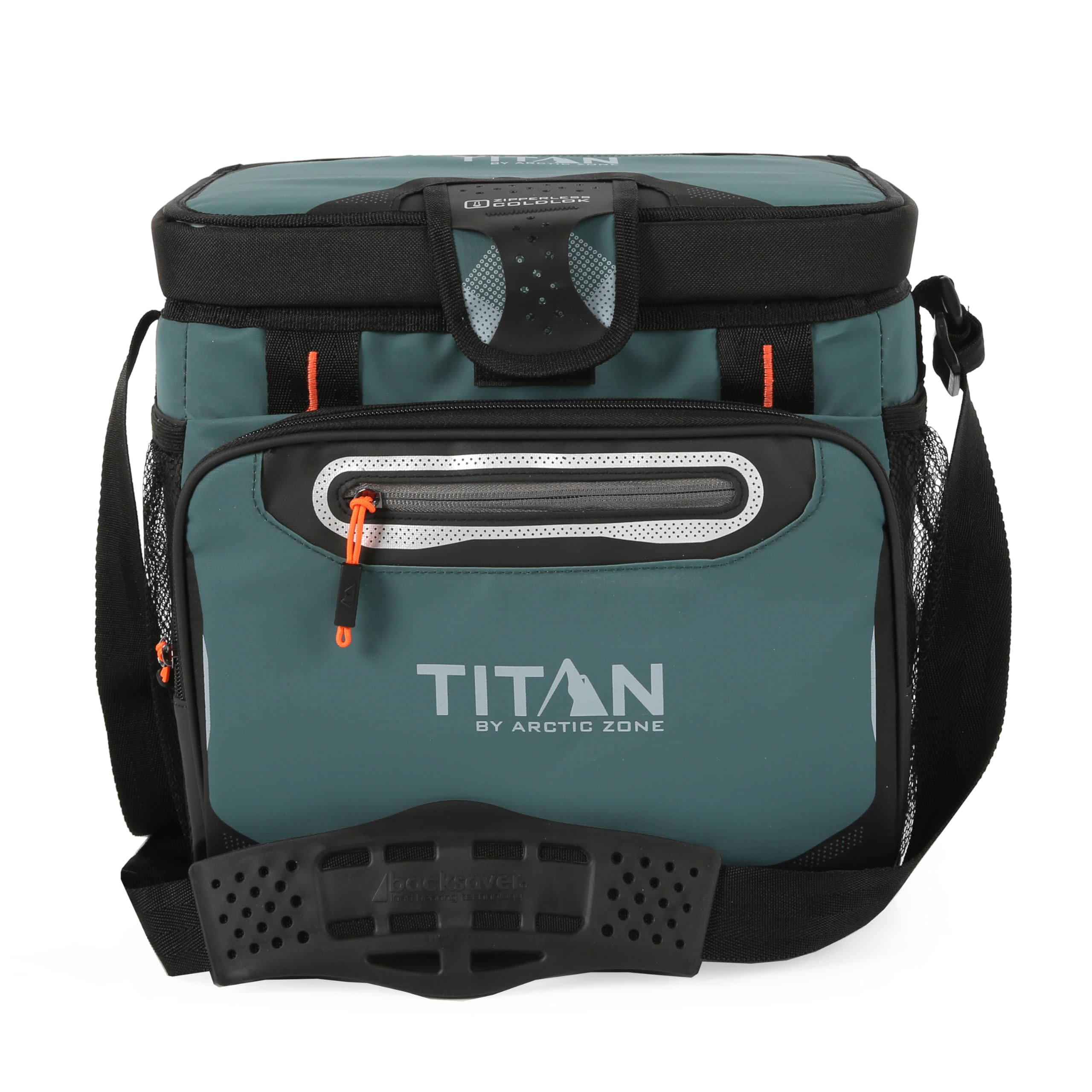 Titan by Arctic Zone Zipperless Soft Sided Cooler with HardBody Liner and SmartShelf, Insulated Bag with Shoulder Strap for Lunch and Travel, 16 Can Capacity, Jungle Hunt