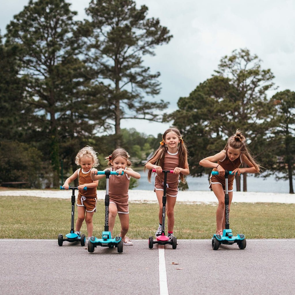 6KU Kids Scooter - Adjustable Height for Ages 3-10 | Extra-Wide PU LED Flash Wheels