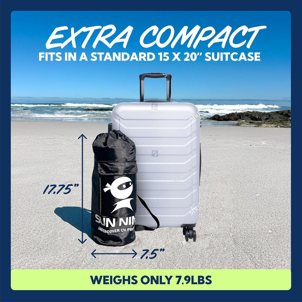 SUN NINJA Beach Tent Sun Shelter UPF50+ | Easy Pop-Up Canopy for Camping, Fishing & Picnics