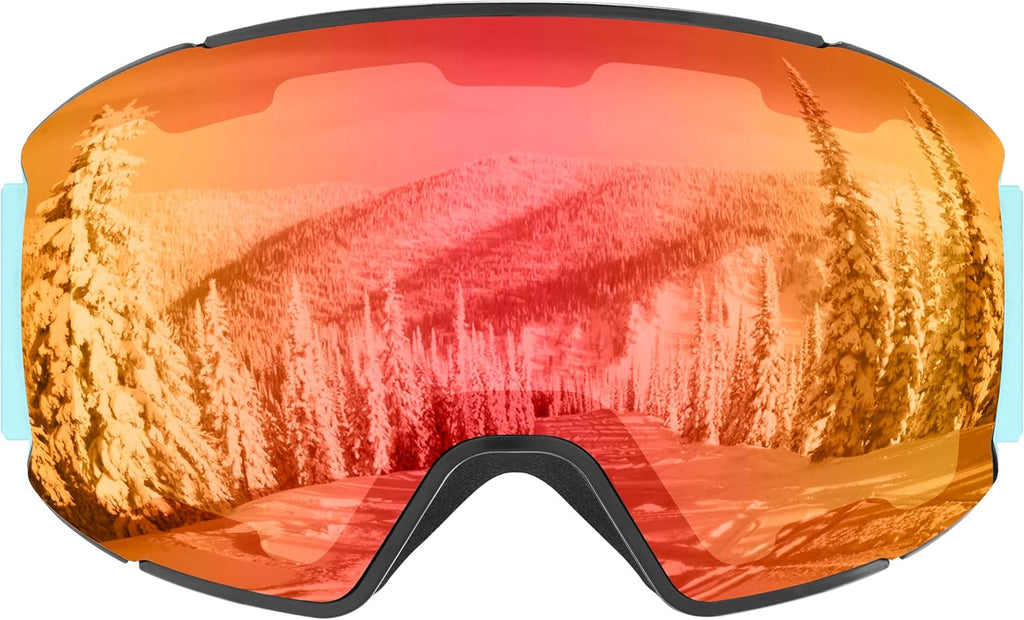 Retrospec Zenith Ski Goggles - 100% UV Protection & Anti-Fog Design for All Ages | Unisex Snowboard Goggles
