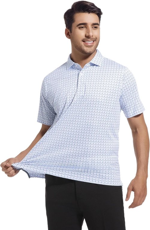 Esabel.C Men's Golf Shirts - Moisture-Wicking Short Sleeve Performance Polo | Active Fit, Stretch Design