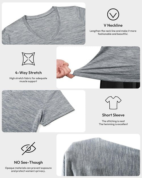 BALENNZ Women's Workout Shirts - Moisture-Wicking Quick Dry Athletic Performance T-Shirts