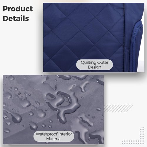 DORMIYA Tennis Tote Bag with Shoe Compartment, Quilted Sport Bag, Navy Blue Gym Bag with Waterproof Pocket & Bottle Holder for Women Men
