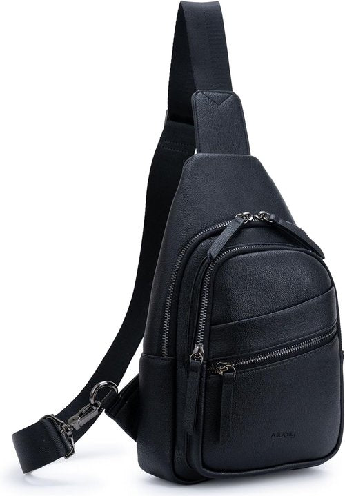 Alldaily Sling Bag for Women - Fashionable Leather Crossbody Purse | Trendy Travel Chest Bag (Black)