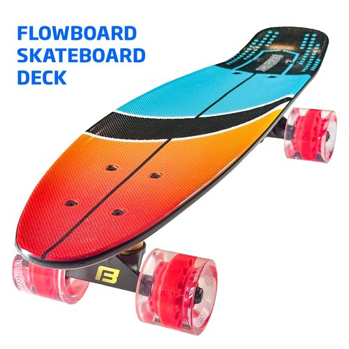 Kids Skateboard 27 Inch Complete Flowboard Skate Board W/Trucks and Light Up Wheels - Custom Scratch Free Graphics Great for Kids, Boys, Girls, Youth and Beginners 27” X 6.25”