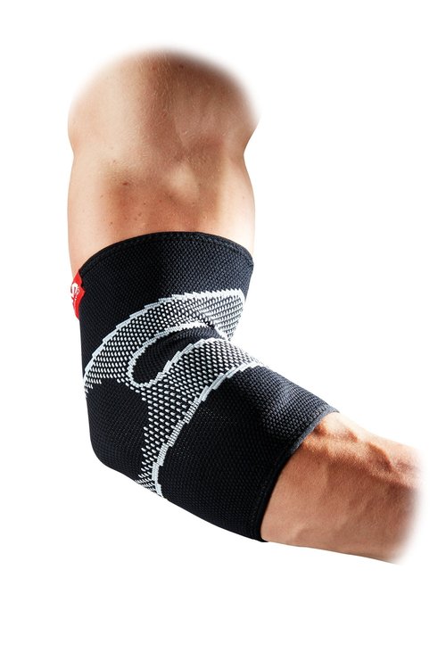 McDavid Level 2 4 Way Elastic Elbow Sleeve with Gel Buttresses, Black, Large