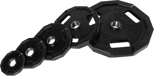 CAP Barbell 12-Sided Rubber Olympic Grip Weight Plates - Durable Black Design | Various Sizes Available