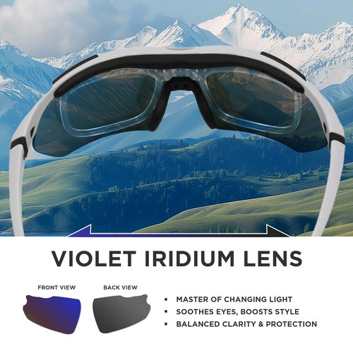 LOLOON Sports Sunglasses for Men Women Youth, Wrap Around Sunglasses for Running Cycling Fishing Baseball Golf, UV Glasses, Purple