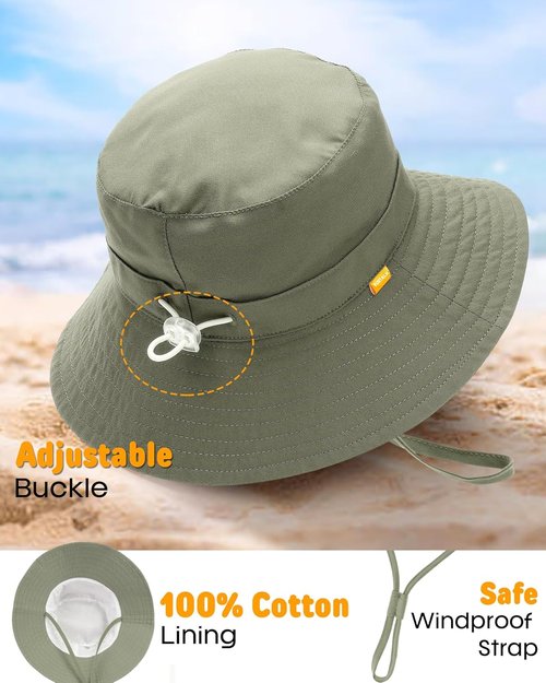 FURTALK Baby Sun Hat - Smile Face Toddler Bucket Hat with UPF 50+ Protection | Ages 0-5 Years