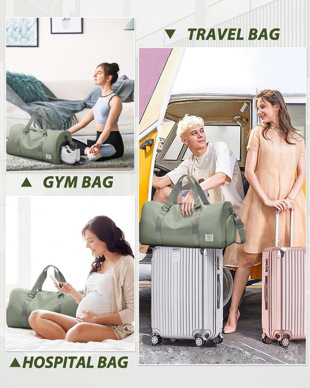 Skiennix Women's Gym Bag - Stylish Travel Duffel Tote for Weekend Getaways | Versatile & Spacious
