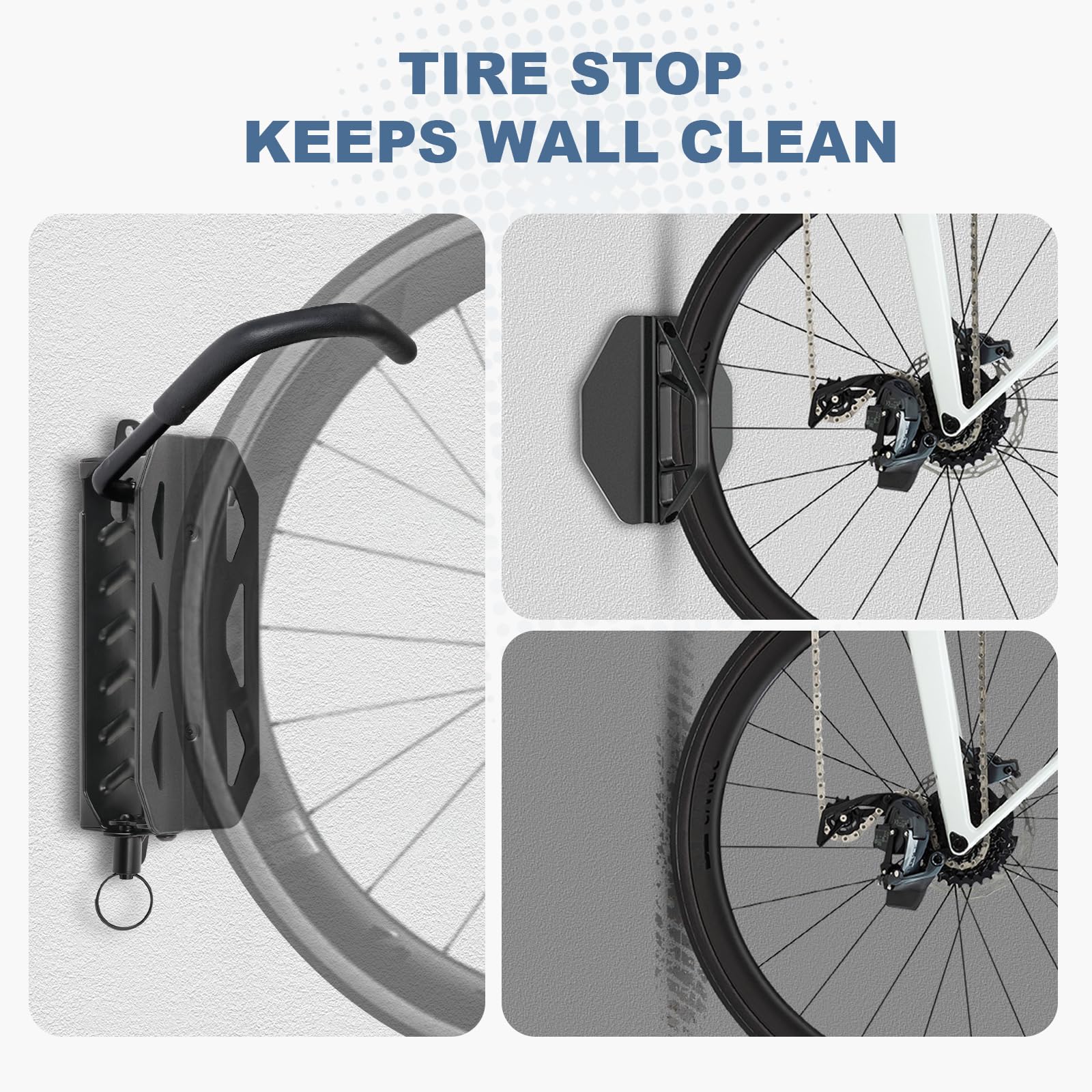 QAQ Swivel Bike Wall Mount, Vertical Bike Rack Garage Holds Up To 66lbs, Bike Hooks For Garage Space-Saving, Easy To Install -1 PACK