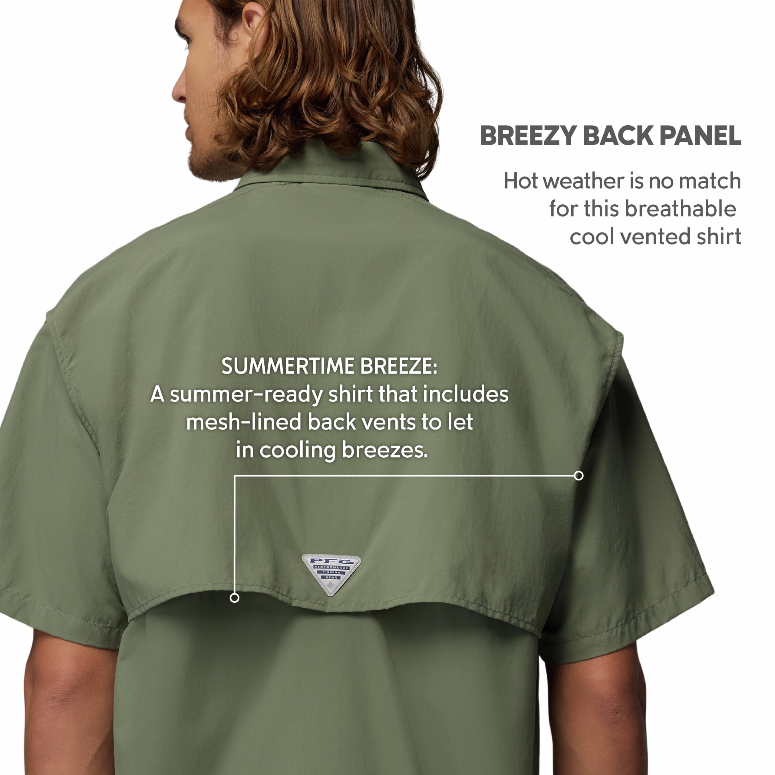 Columbia Mens PFG Bahama II Short Sleeve Fishing Shirt, Cypress, X-Large