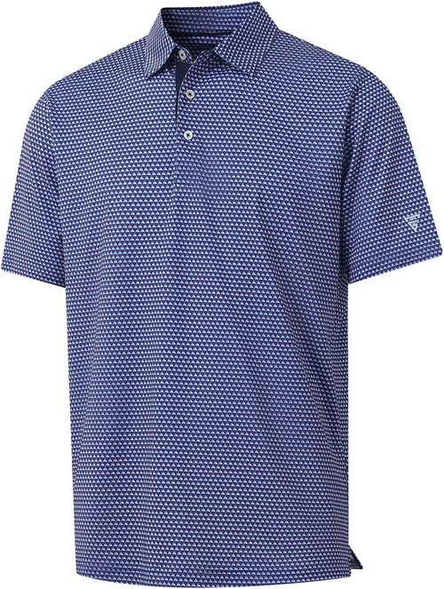 M MAELREG Men's Golf Shirt - Short Sleeve Moisture-Wicking Polo with Performance Print Patterns