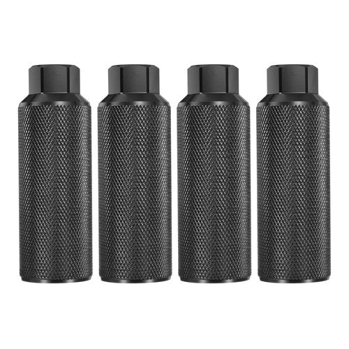 HARFINGTON 2 Pairs Bike Pegs Aluminum Alloy Rear Stunt Pegs Anti-Skid Back Seat Stands Fit 3/8" Axles for Mountain Bike BMX, Black