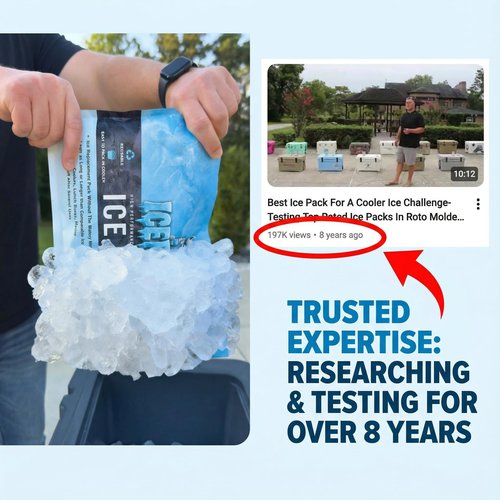Icepaca Ice Pack for Coolers, (3 Pack) High Performance, Reusable Long-Lasting Cold Pack for Lunch Boxes, Camping, Travel & Marine Use – Non-Toxic, Leakproof, No Watery Mess, Small Size (10"X10")