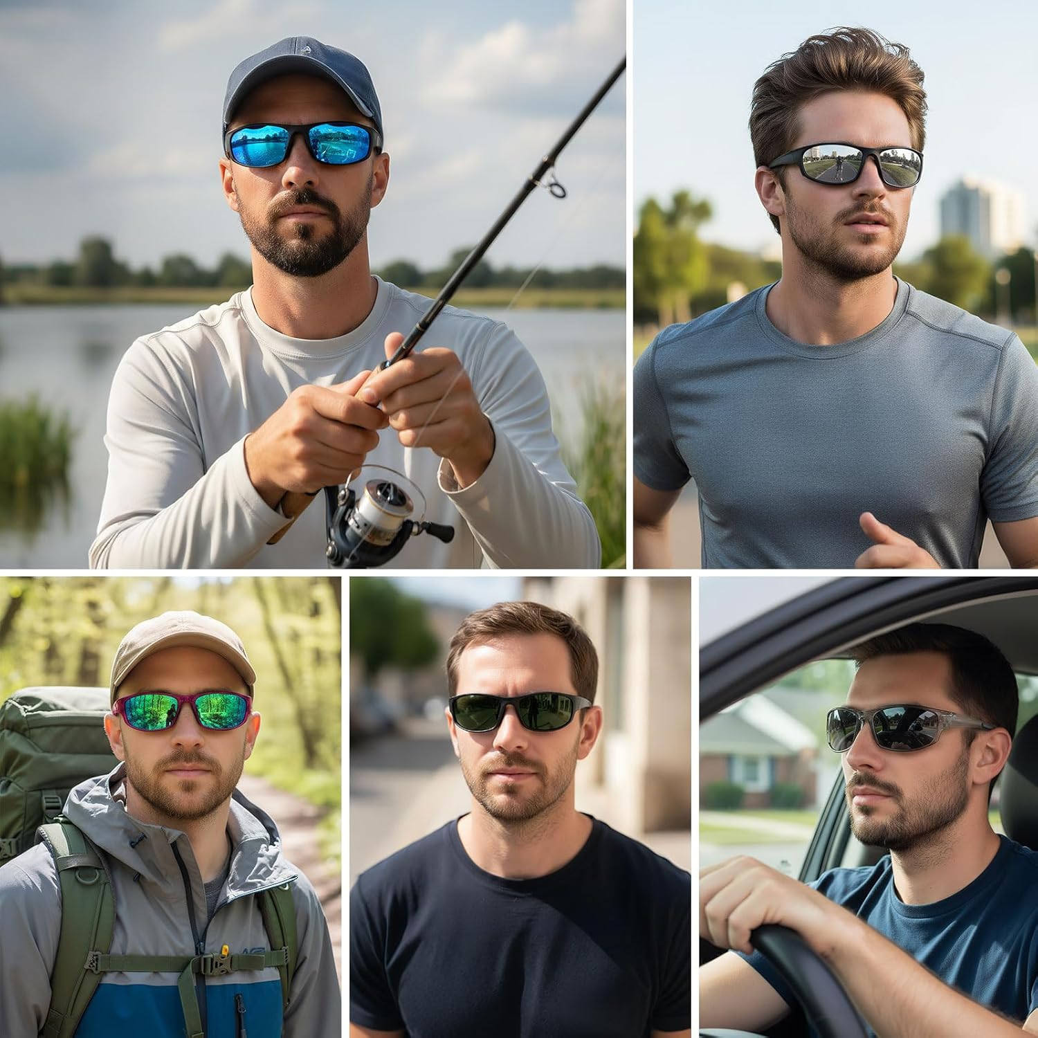 Skiennix Sports Polarized Sunglasses - UV Protection Wrap Around Design for Fishing, Cycling & Driving