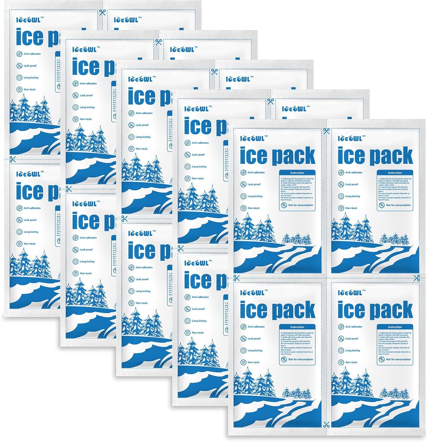 Skiennix Dry Ice Packs for Shipping - Non-Stick, Long-Lasting Cold Packs for Coolers & Lunch Bags