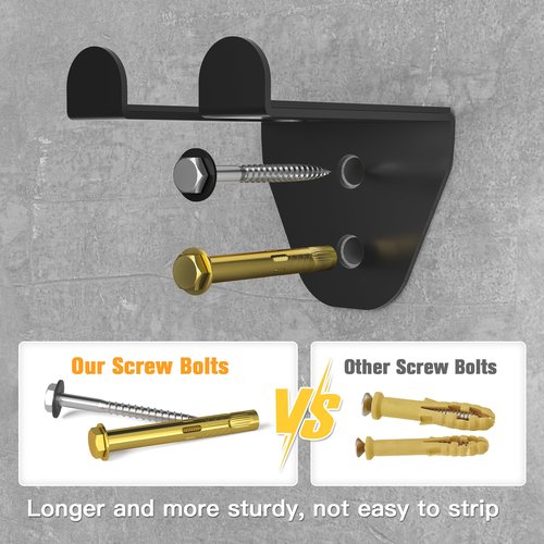 Olympic Barbell Hanger - Vertical Wall Mount Rack with Rubber Pad for Garage Gym or Home, Space Saving, Holds Under 33mm Bar Size, Black