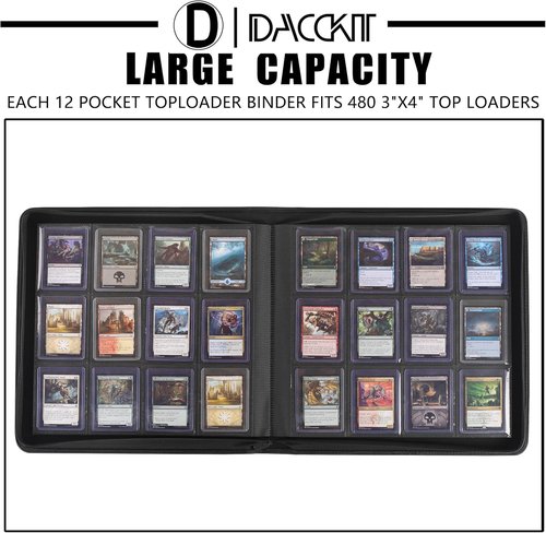 D DACCKIT Top Loader Binder - 12 Pocket Card Holder for 480 Cards | Light Purple, Fits 3" x 4" Sleeves