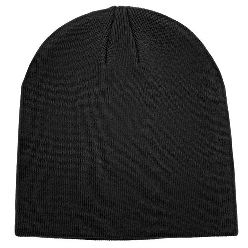 100% Cotton Beanie Hat for Men Women - Soft Unisex Winter Knit Skull Cap, Stretch Fit Fashion Fisherman Beanie, Black