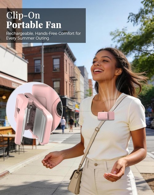 Hotsales Clip-On Portable Fan - 13500 RPM Rechargeable Mini Fan with LED Display | 360° Rotating Stroller Fan for Baby