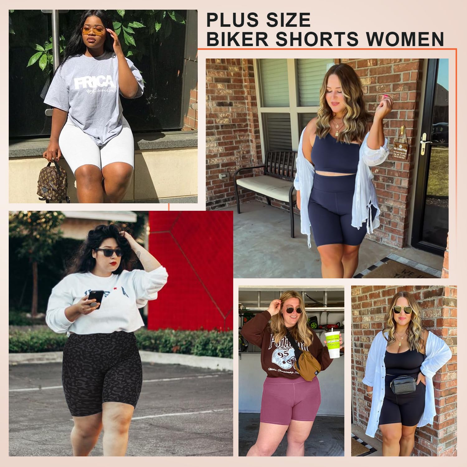 we fleece Plus Size Biker Shorts with Pockets for Women - High Waisted Spandex Athletic Bike Shorts for Yoga Workout Navy