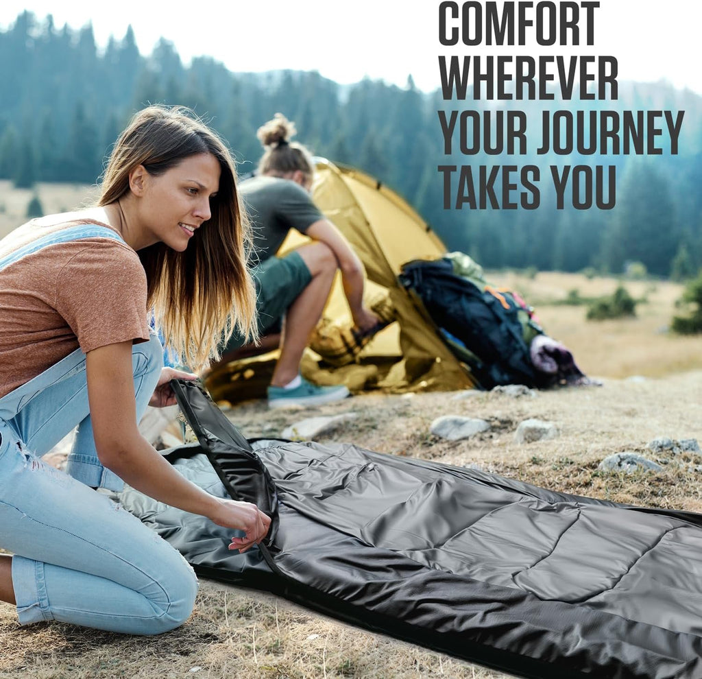 VENTURE 4TH Sleeping Bag - Lightweight & Warm for Cold Weather | XXL Size for Adults, Kids & Couples - Perfect for Hiking & Camping