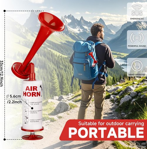 BANHAO Handheld Air Horn - Loud Aluminum Noise Maker for Safety at Sports Events | Ideal for Boats & Cars