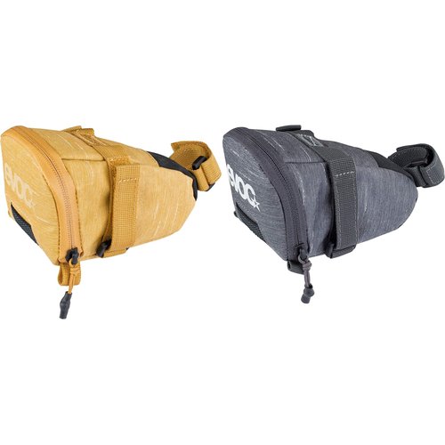 EVOC SEAT BAG TOUR saddle bag, Bicycle frame bag for more storage space on the seat post (size: L, 1L storage space, abrasion-resistant, water-repellent, Hypalon reinforcement), Clay Yellow