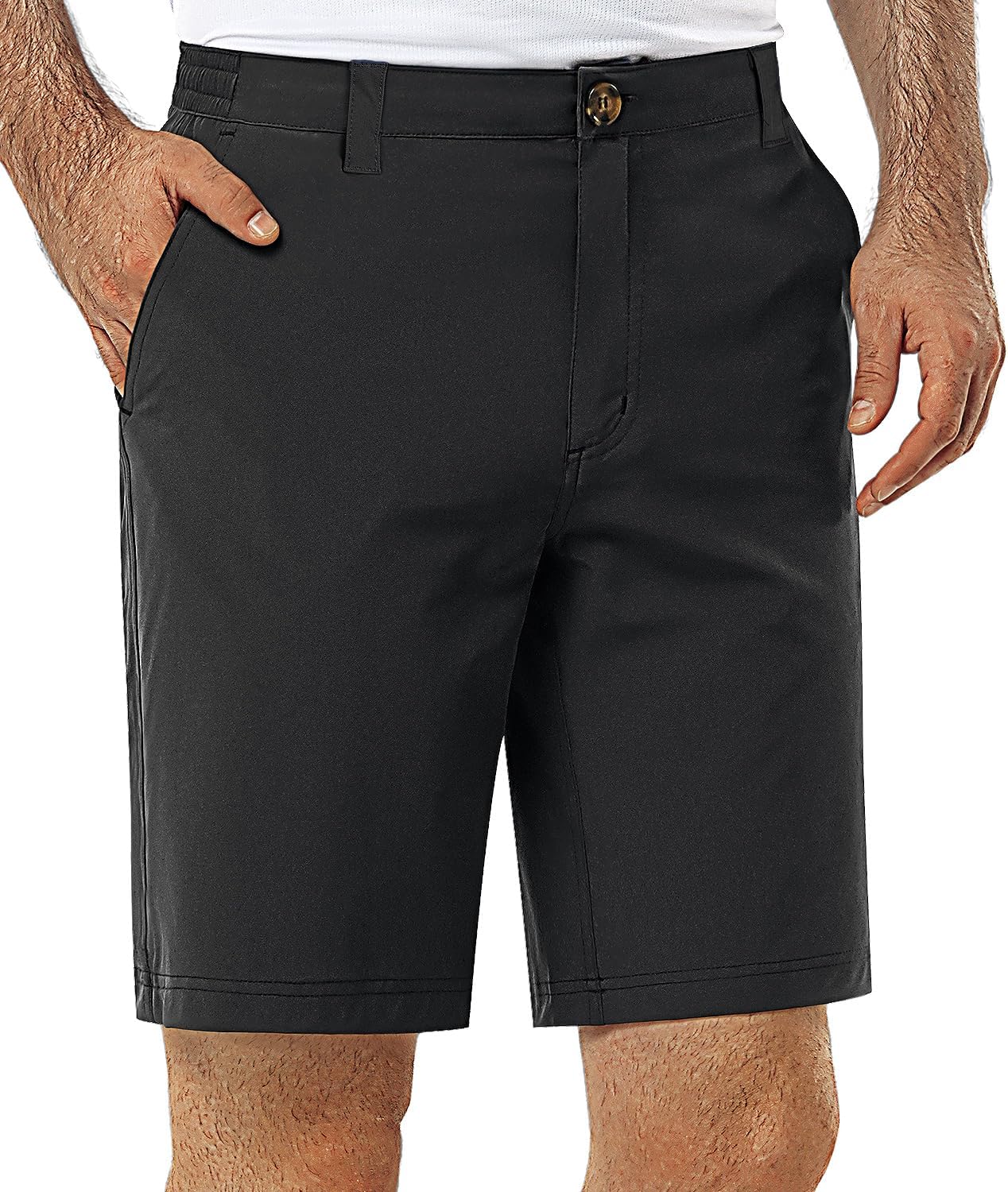 33,000ft Men's Golf Shorts - Quick Dry, Elastic Waist, Classic Fit | 9-Inch Inseam for Comfort