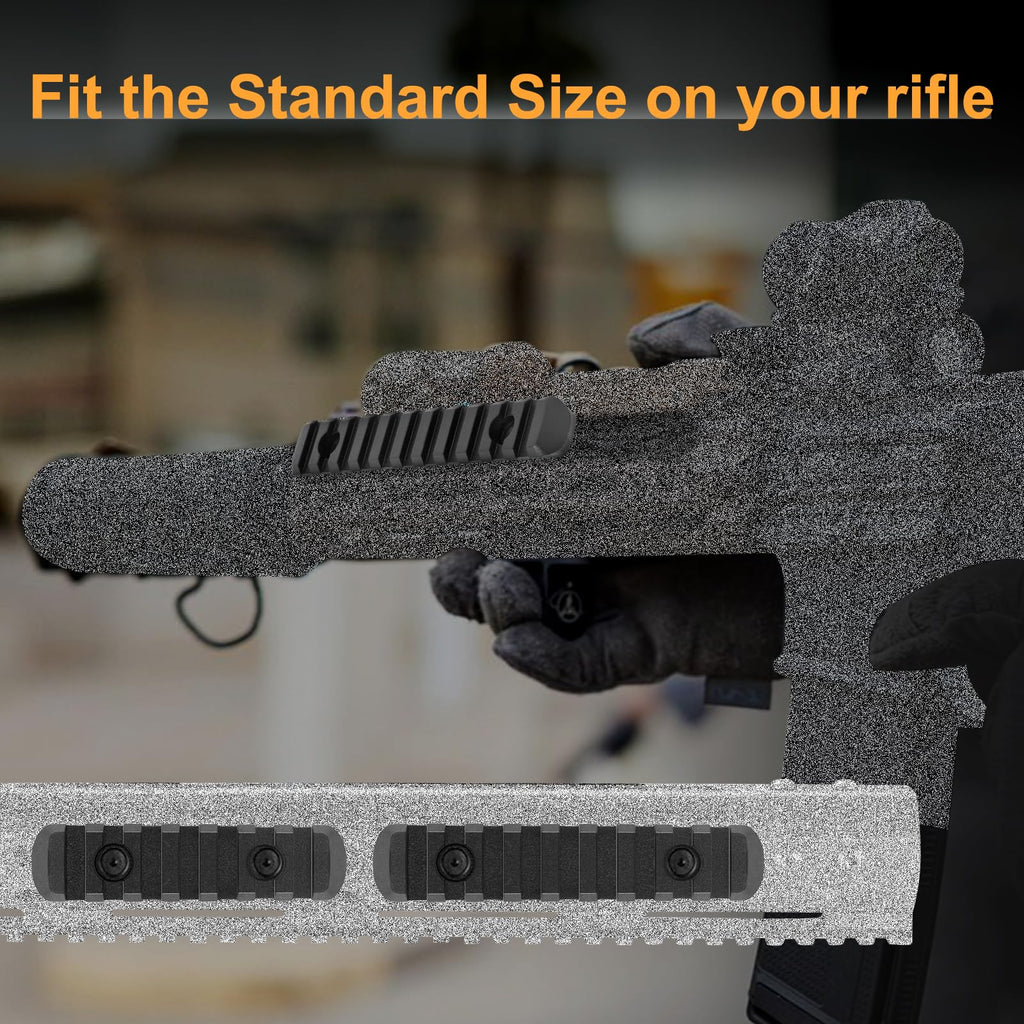 QR-Laser Single Picatinny Accessory Rail Set for Mlok 5 7 9 11 Slots with 8 O-Nuts & Screws, 1 Allen Wrench-Rounded Corner