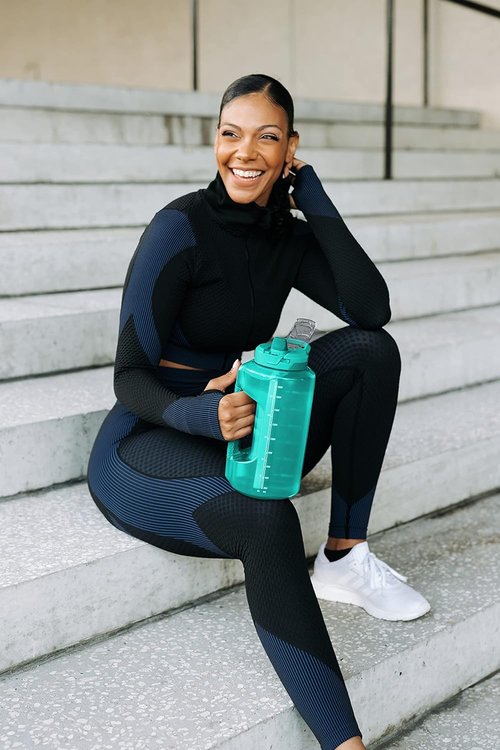 Goals Half Gallon Water Bottle - Durable Design with Straw for Hydration on the Go
