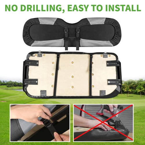 10L0L Universal Golf Cart Seat Covers Dress UP Older Golf Cart Durable Breathable Material Fit Like a Glove for EZGO TXT RXV Club Car DS, Easy to Install