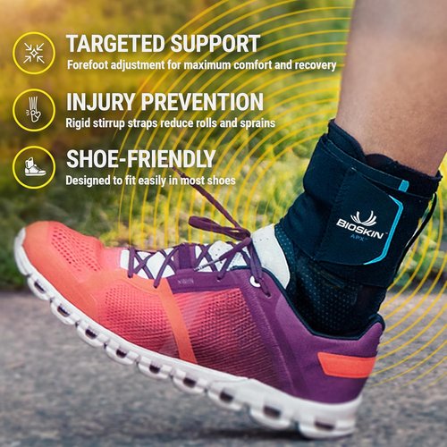 APX Ankle Brace - Adjustable Compression Support for Sprains | No Lace, Figure-8 Design, Medium Size