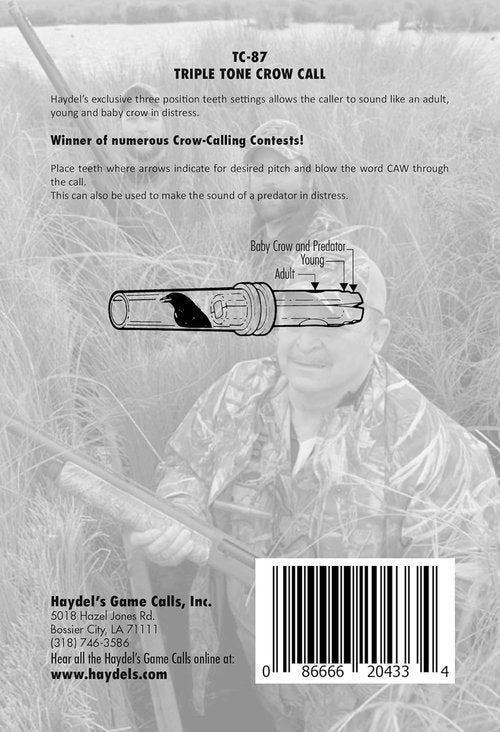 Haydel's Game Calls Inc. TC-87 Triple Tone Crow Call - Perfect for Hunting Enthusiasts
