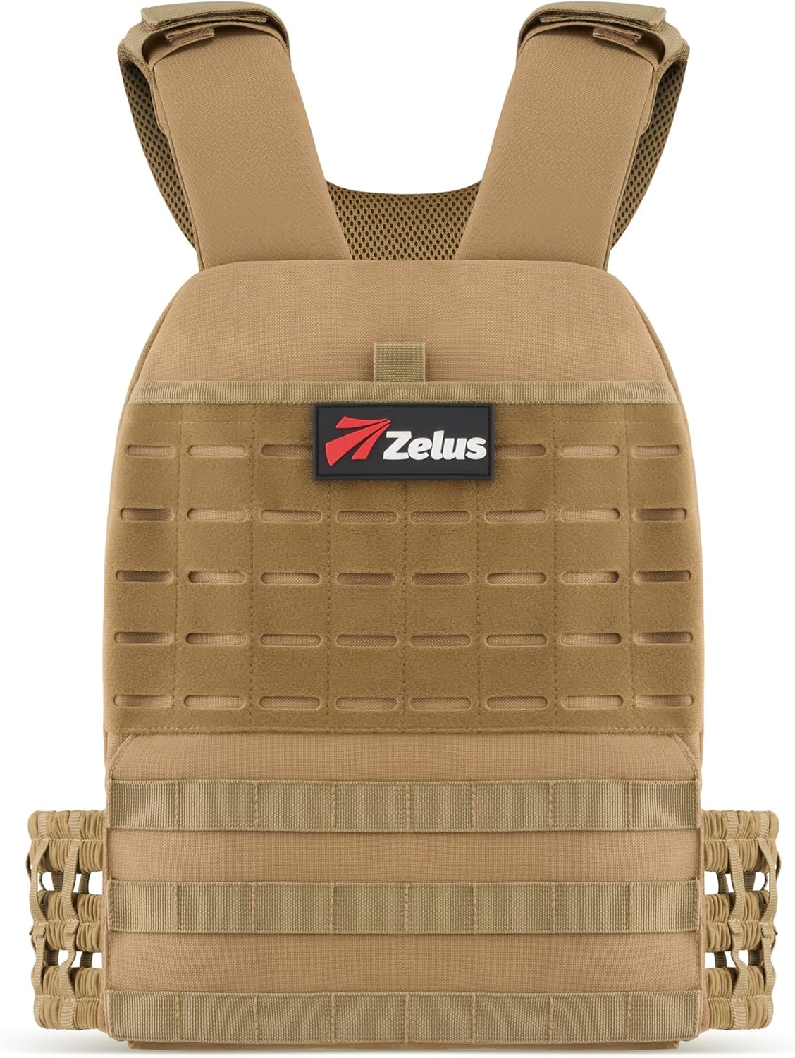 ZELUS Weighted Plate Carrier Vest - Tactical Adjustable Design for Strength Training | Holds Up to 65lb