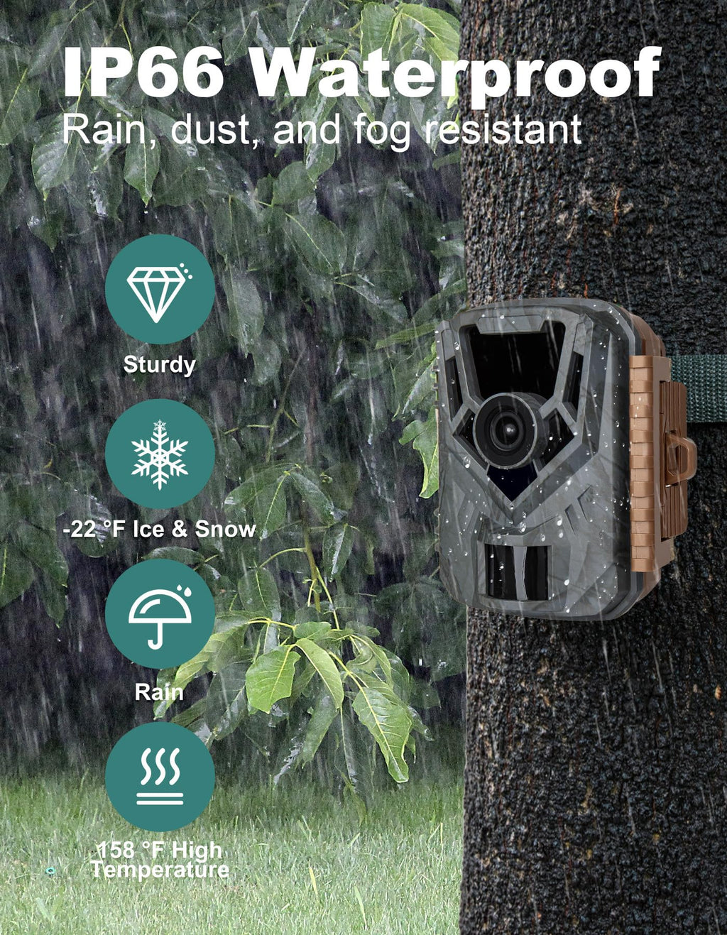 KJK Mini Trail Camera, 36MP 2.7K Game Camera,32GB Memory Card with Night Vision 0.1s Trigger Time Motion Activated 130°Wide-Angle, Waterproof Trail Cam with 2.0” HD TFT Screen