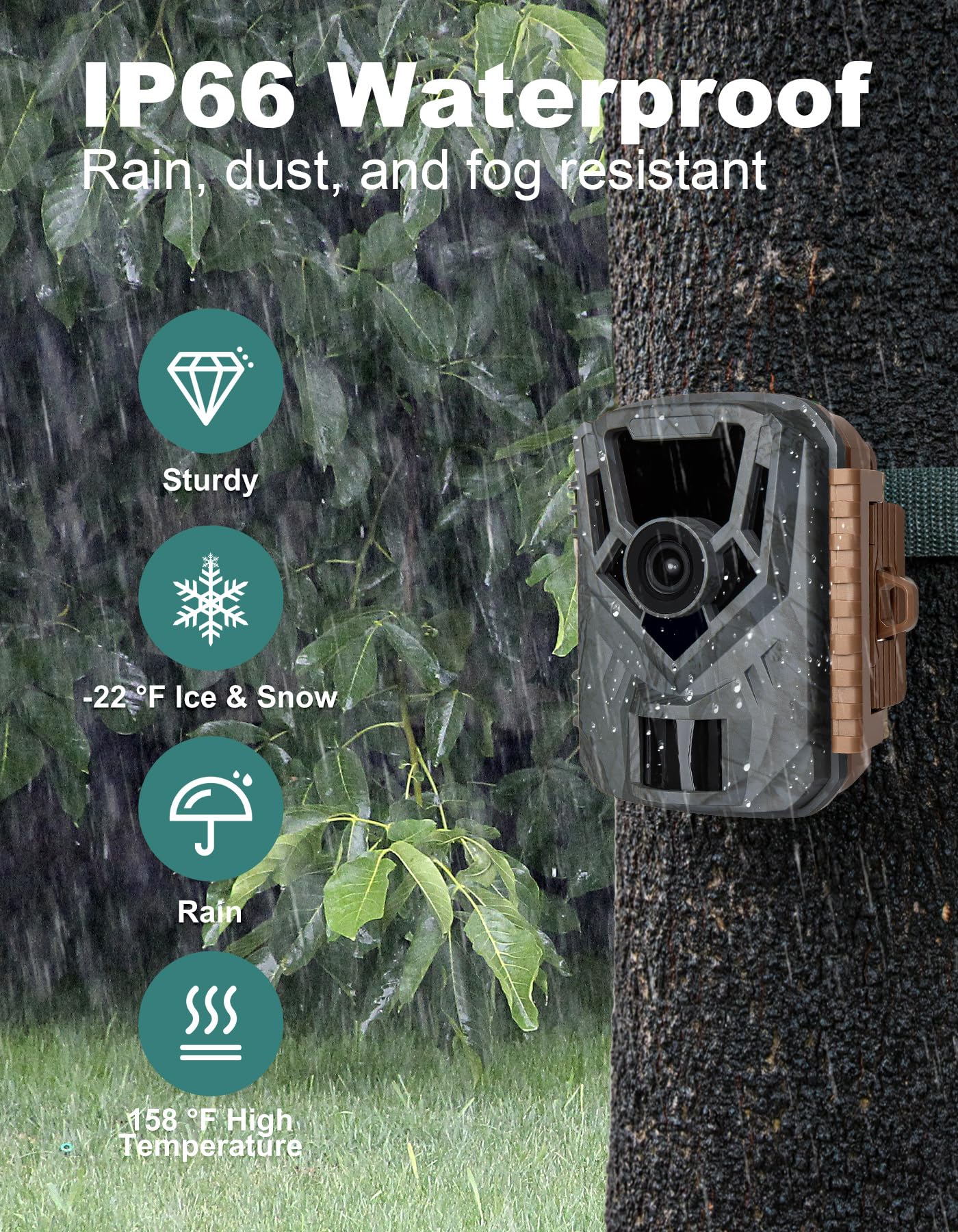 KJK Mini Trail Camera, 36MP 2.7K Game Camera,32GB Memory Card with Night Vision 0.1s Trigger Time Motion Activated 130°Wide-Angle, Waterproof Trail Cam with 2.0” HD TFT Screen