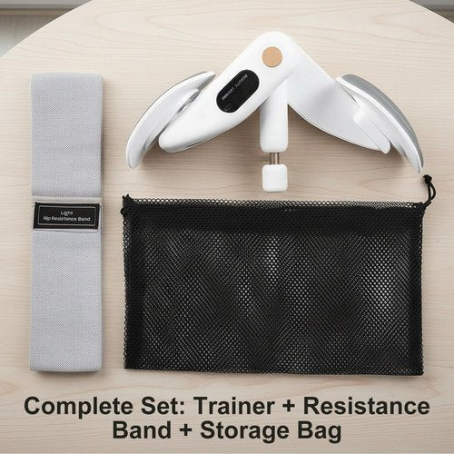 Inner Thigh & Pelvic Floor Trainer for Women – Adjustable Hip Toner with LED Counter, Multifuctional Full-Body Sculpting Kegel Exerciser for Home & Postpartum Strengthening (White)