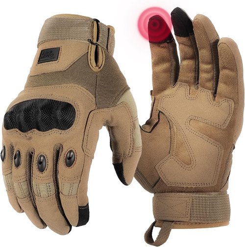 KEMIMOTO Tactical Gloves - Touchscreen Motorcycle Gloves with Hard Shell & Palm Padding | Ideal for Sports, Cycling, Hunting, and More