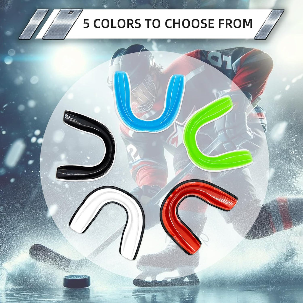Skiennix Kids Mouth Guard - 5 Pack Youth Sports Mouthguards with Case for Football, Basketball & More