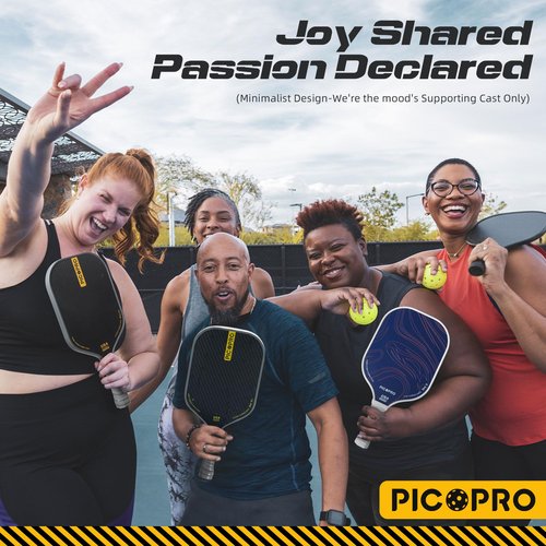 PicoPro Raw Carbon Fiber Pickleball Paddle Professional Pickle Ball Racket Superior Spin Control 16mm Lightweight