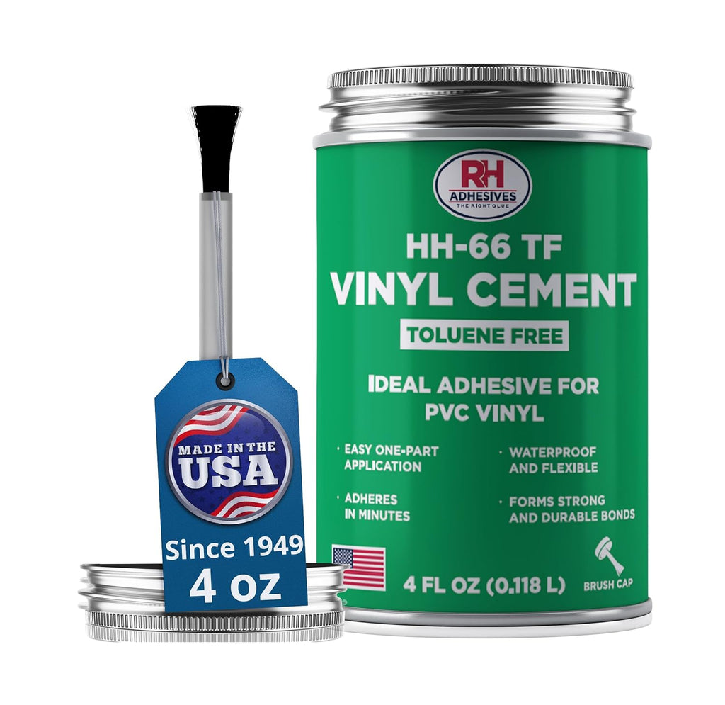 RH Adhesives HH-66 Toluene Free Vinyl Cement 4 oz - Waterproof Flexible Adhesive for PVC & Vinyl Repair