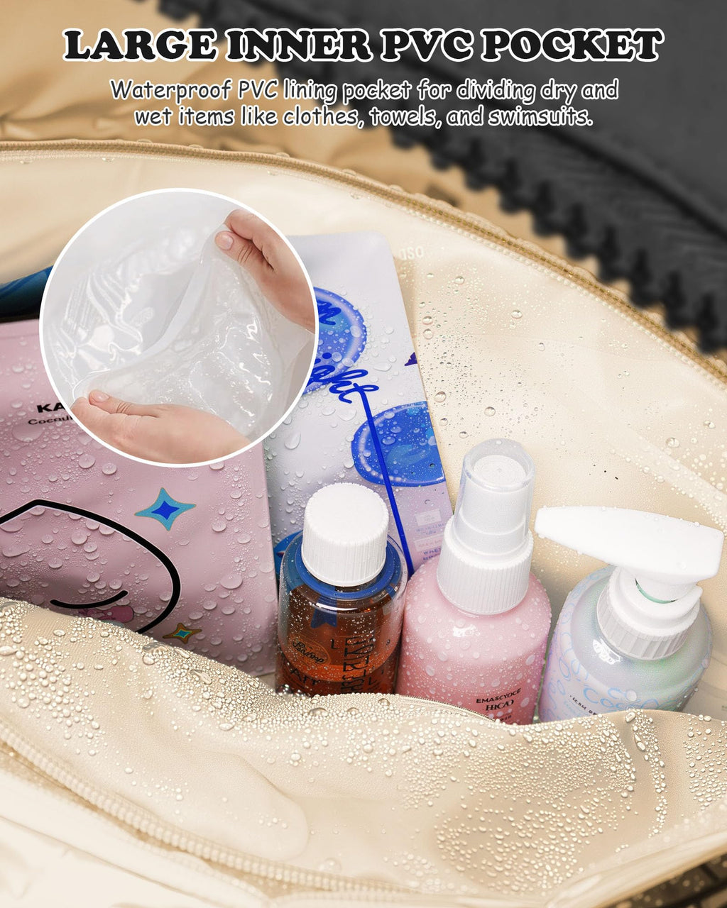 Vogewood Women Duffle Bag with Initial, Gifts for Women Unique-Personal Item Travel Bags，Gym Bag with Wet Pocket，Lightweight Travel Bags Personalized Tote with Makeup Pouch